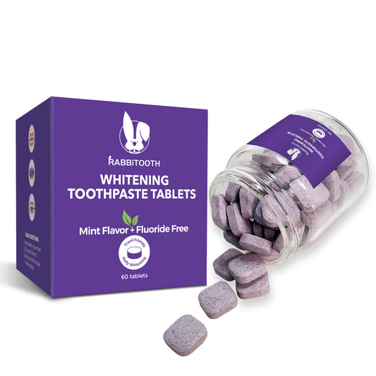 RABBiTOOTH V34 Purple Toothpaste Tablets for Teeth Whitening, 60 Tablets